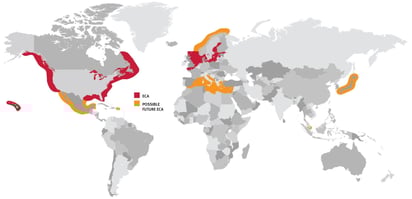 From January 2021 all new vessels operated in highlighted areas must comply with the strict IMO Tier III requirements.